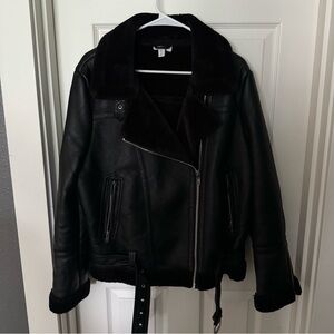 Topshop Leather Aviator Jacket with Faux Shearling !!!